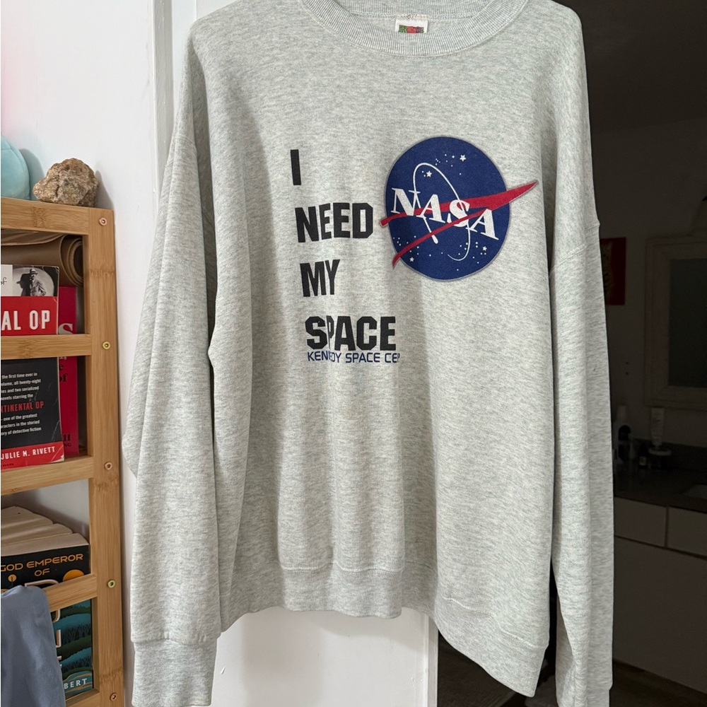 Fruit of the Loom Gray NASA Crewneck Sweater